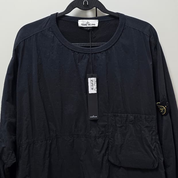 스톤아일랜드 21FW 나슬란 라이트 크루넥 오버셔츠 블랙 [XL]