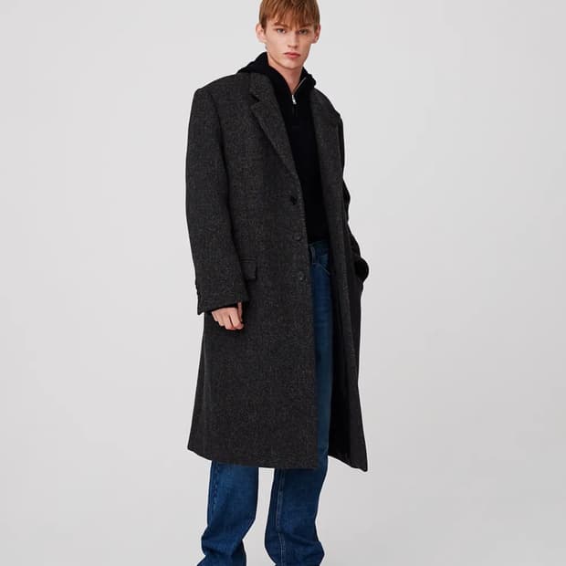 문선 아스팔트 트위드 롱 코트 L 삽니다