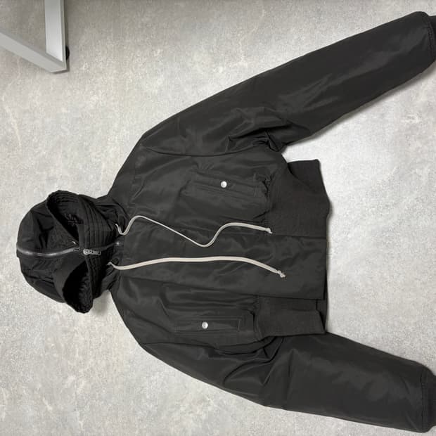 릭오웬스 ALICE 드로스트링 후드 봄버 자켓