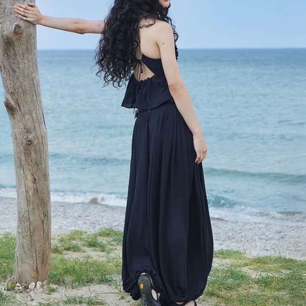 김미더영 벌룬팬츠 chiffon lace balloon pants