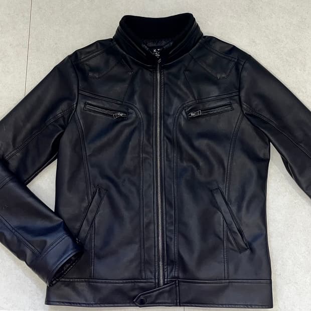 페이크 레더자켓 