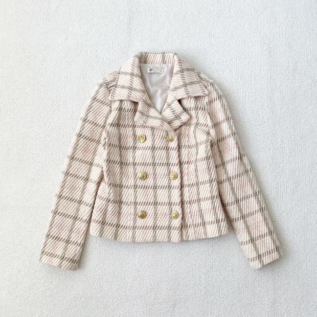 Liz lisa 고전 뮤트 딸기초코 울 숏 코트