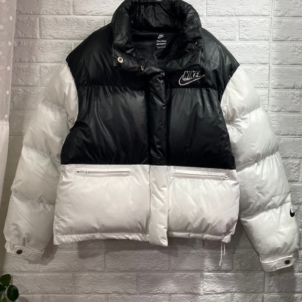 투톤 배색숏패딩 웰론패딩 화이트패딩:)