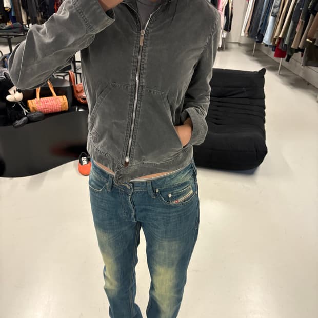 DIESEL washed corduroy jacket gray 