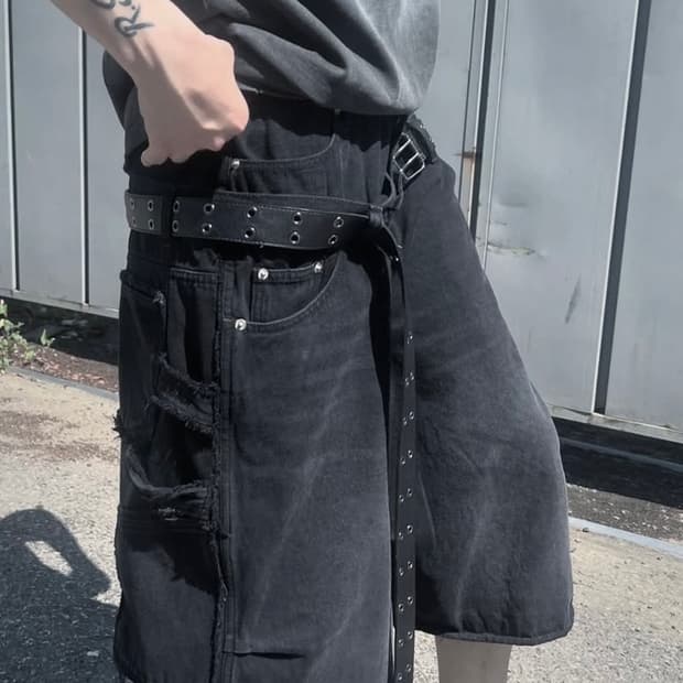 더블레이어드 흑청 버뮤다 팔아요🤙