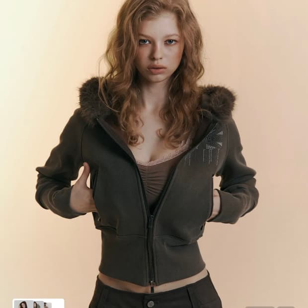 플리즈노팔로우 배키퍼집업 브라운