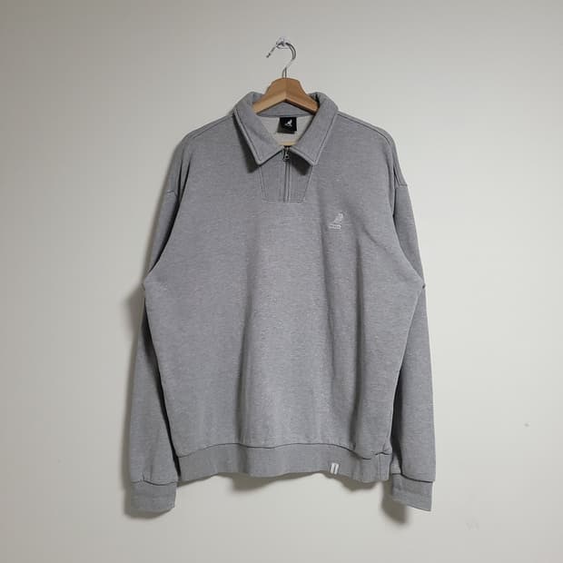 (100) KANGOL 캉골 그레이 하프집업 맨투맨