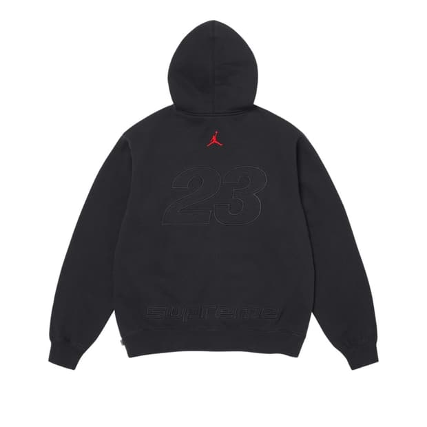 슈프림 x 조던 집업 후드 스웨트셔츠 블랙 M