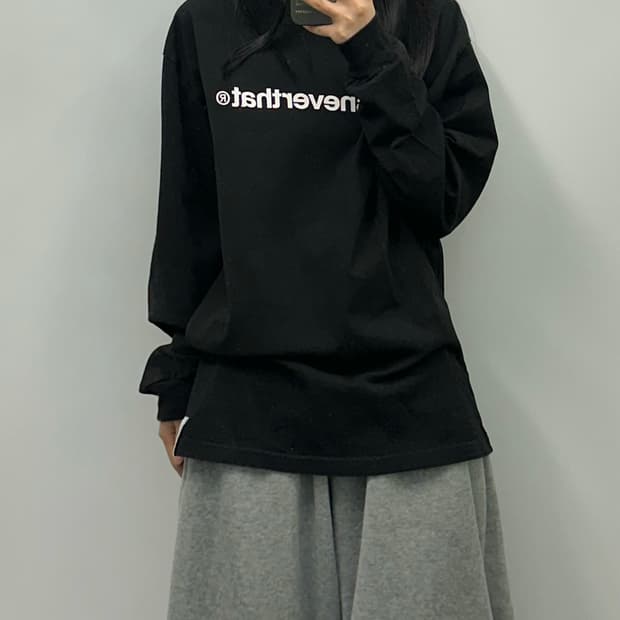 디스이즈네버댓 스펠아웃 블랙 롱슬리브 긴팔티