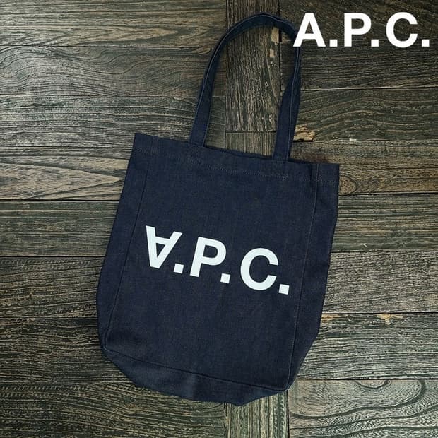 [아페쎄] 빅로고 프린팅 데님 토트백 P01587