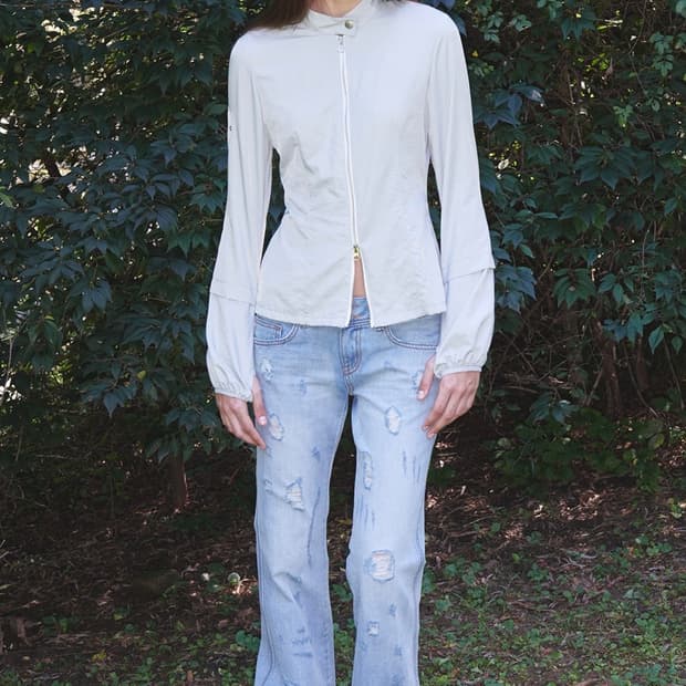 OPEN YY DAMAGED BOOTSCUT JEANS, BLUE