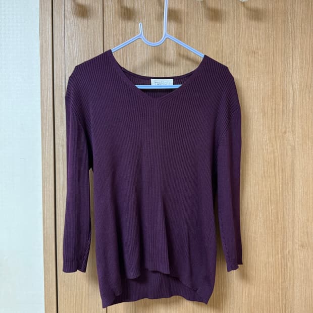 브이넥 퍼플 7부티