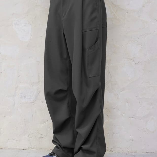 비긴 202 원턱 와이드 베이커 팬츠 [올리브/1]