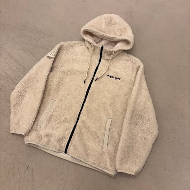 디스커버리 스몰로고 후리스 후드 자켓