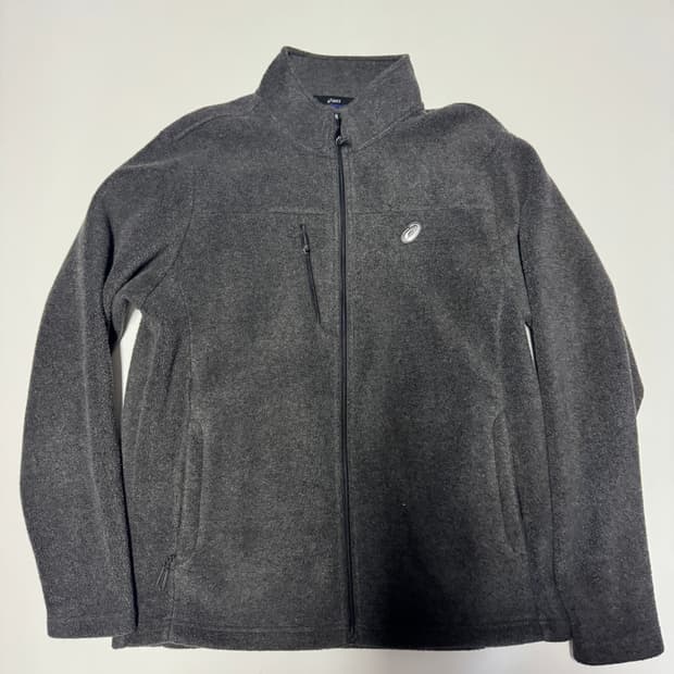 아식스 asics 플리스 트레이닝 집업 자켓 L 그레이