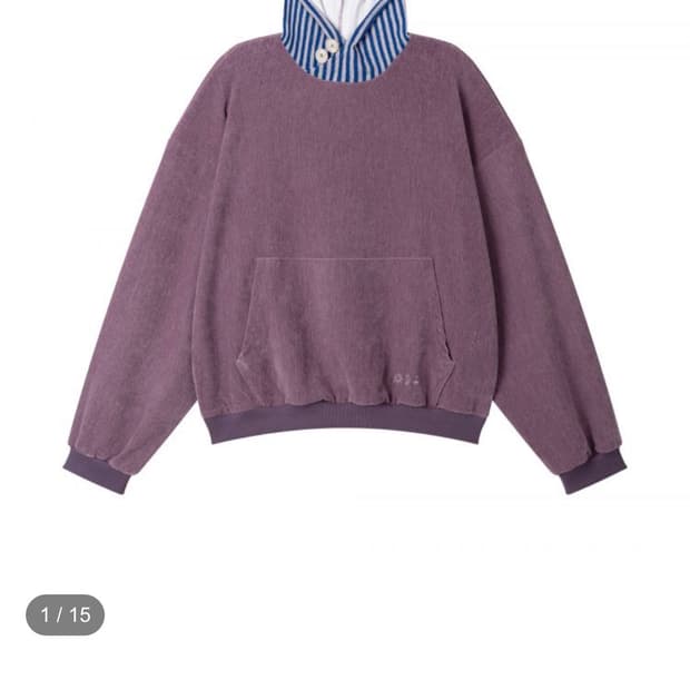 어스지구 VELVET STRIPE PUFF HOODIE (PURPLE)