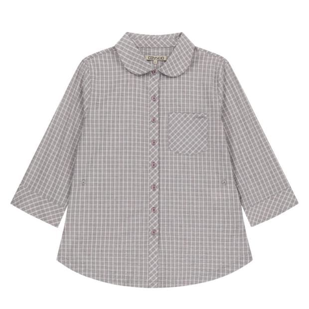 코이세이오 ROUND COLLAR CAPRI SHIRT ASH PINK