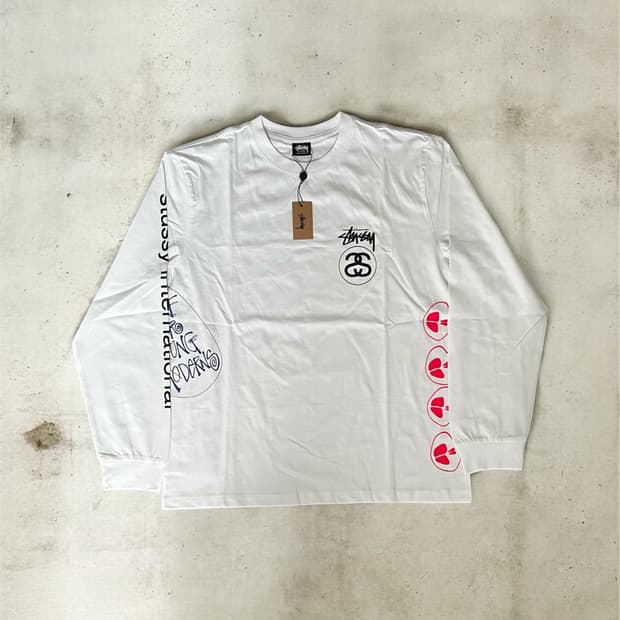 스투시 테스트 스트라이크 피그먼트 다이드 롱슬리브 티셔츠 내츄럴