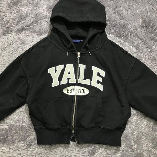 [[여성 S] 예일(YALE) 투톤아치 크롭 후드 집업#443