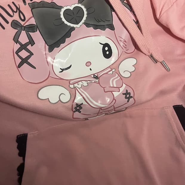 마이멜로디 메로쿠로 반팔후드티 지뢰계 양산형