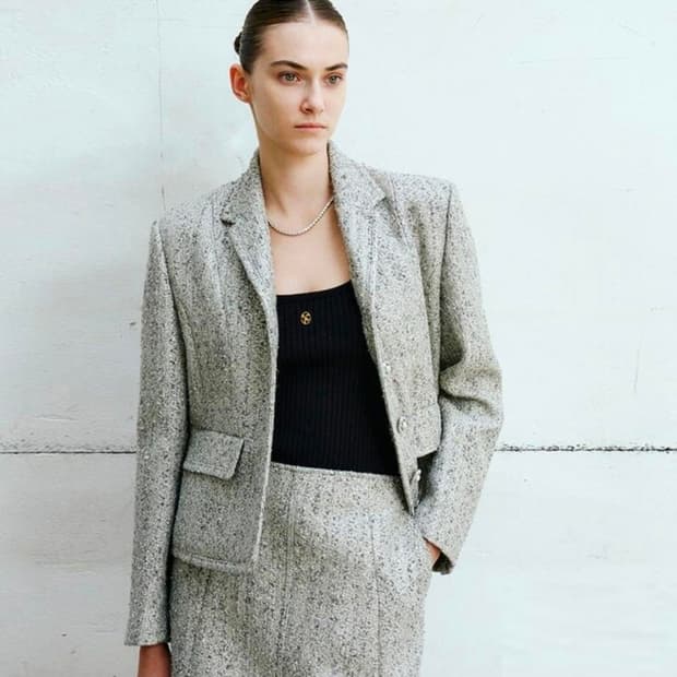 허앤쉬(her&she) 울 리치 트위드자켓 55-66 새상품