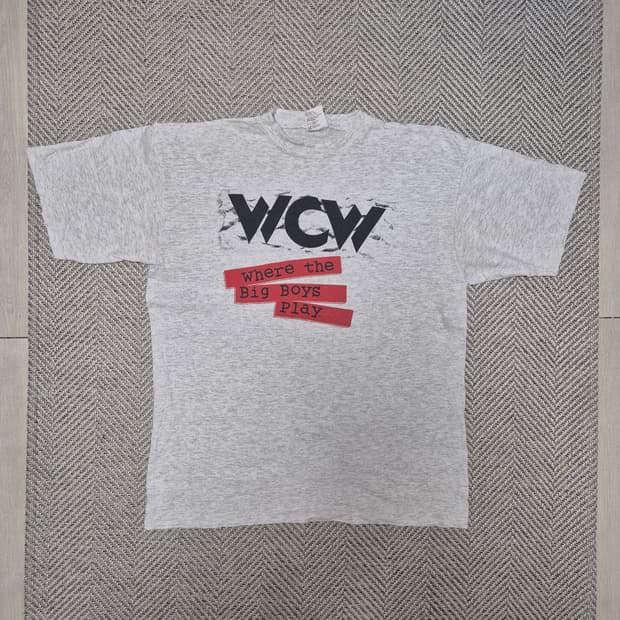 90s WCW 레슬링 싱글스티치 티셔츠 (XL)