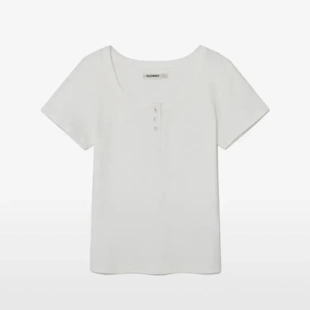 s) 글로니 프로빈스 아일렛 버튼 티 화이트