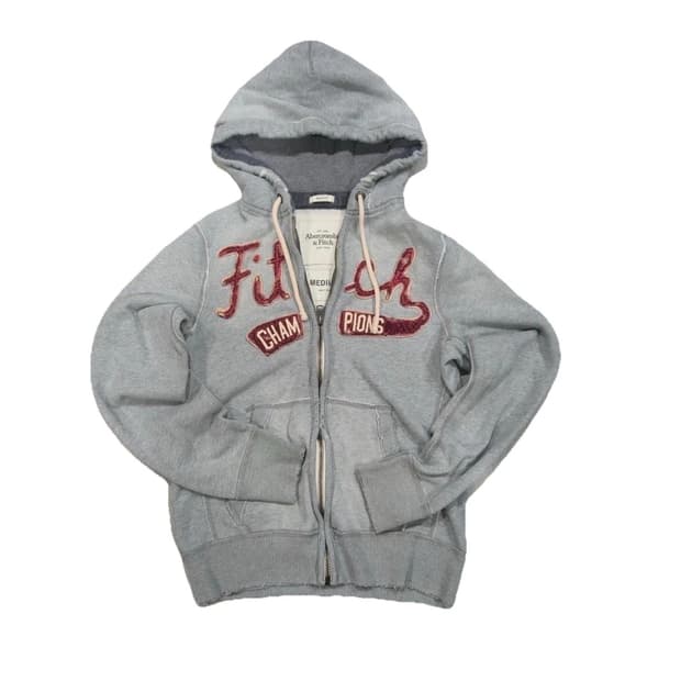 아베크롬비 앤 피치 빈티지 챔피언스 아플리케 로고 후드 집업