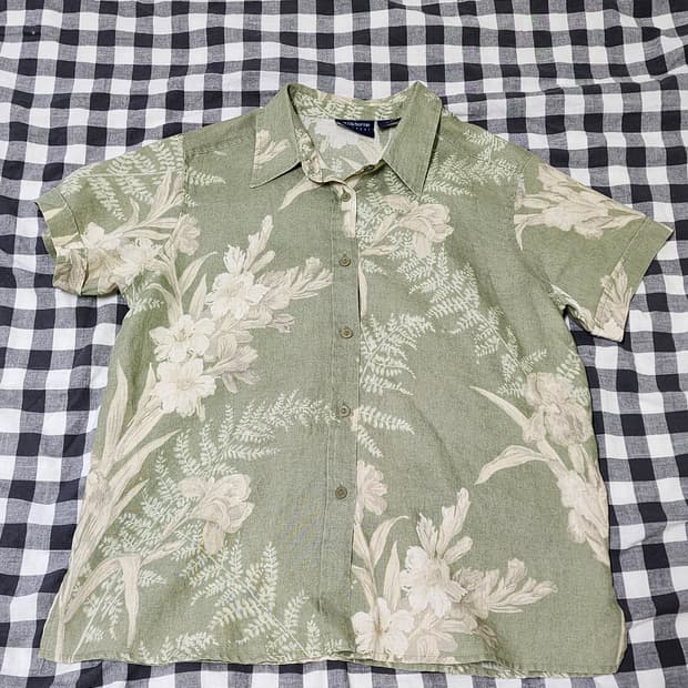 Liz Claiborne Lizsport 빈티지 리넨 셔츠