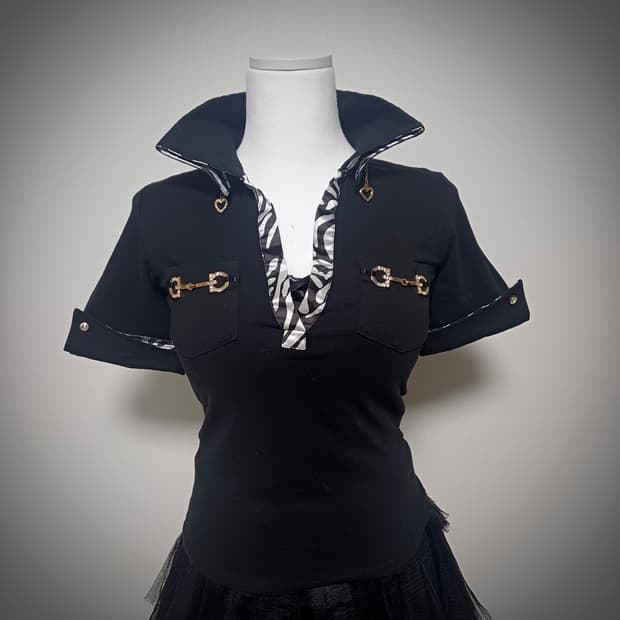 ma*rs 마즈 오네갸루 지브라 큐빅 탑 핀터레스트