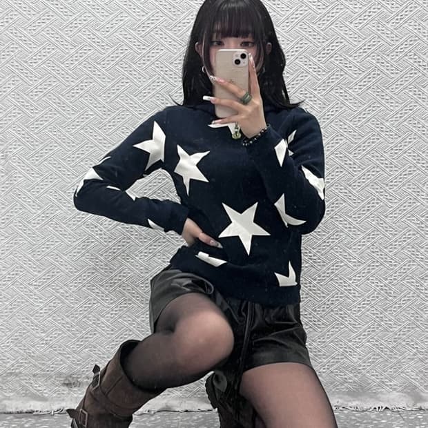 아디다스 스트릿 펑크 슈팅스타 도트 별 후드티 85 C11259