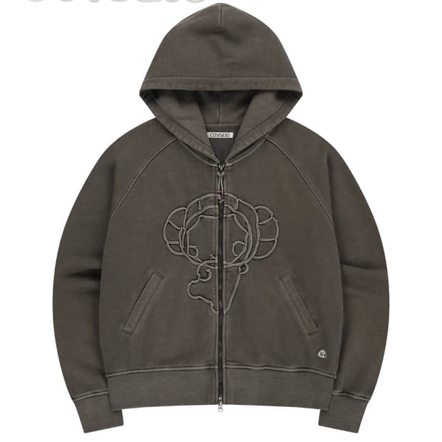 코이세이오 VINTAGE TAPE HOOD ZIP-UP ASH BROWN