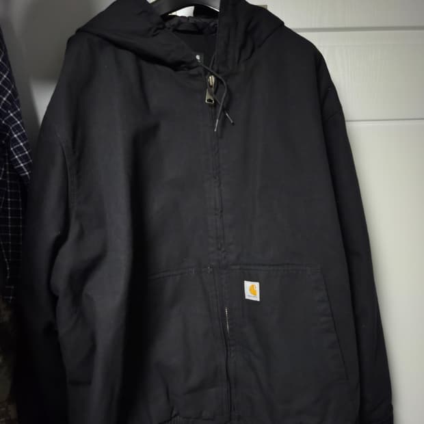 (4XL) 칼하트 블랙 후드 워크 자켓