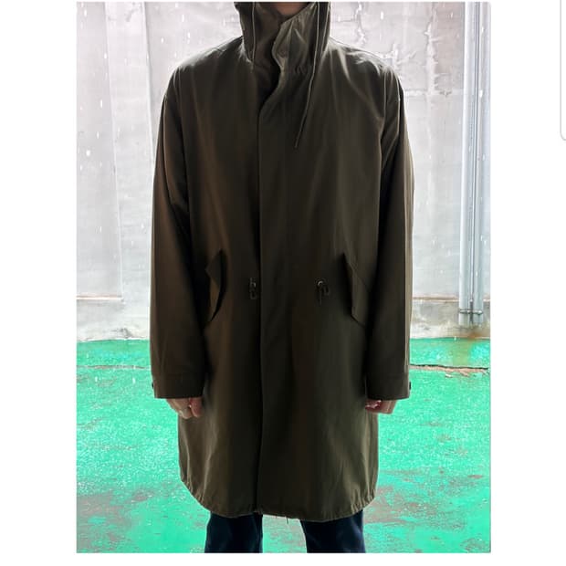 Vintage 카키컬러 후드 야상