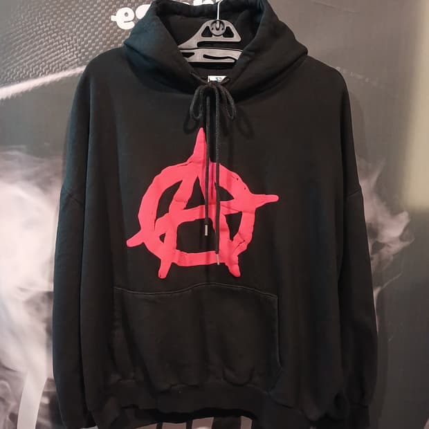 볼칸 블랙 오버핏 후드