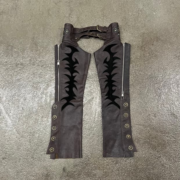 빈티지 카우보이 레더 챕스 (~30“)