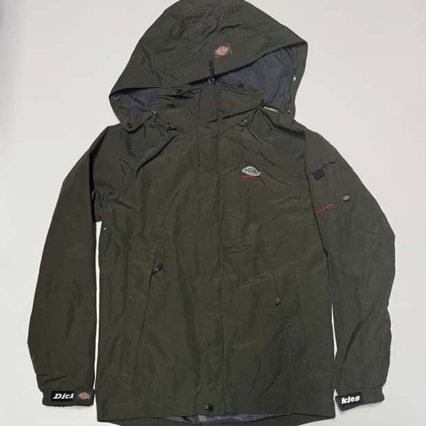 여성 정품 디키즈 오리지널 나일론 후드 바람막이 카키
