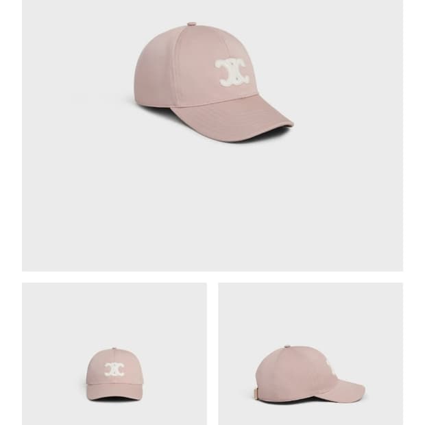 정품)급처상태양호!셀린느 핑크 트리옹프 트리오페 베이스볼 캡 연예인 모자