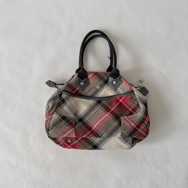 비비안웨스트우드(Vivienne Westwood) 체크토트백(크로스가능)