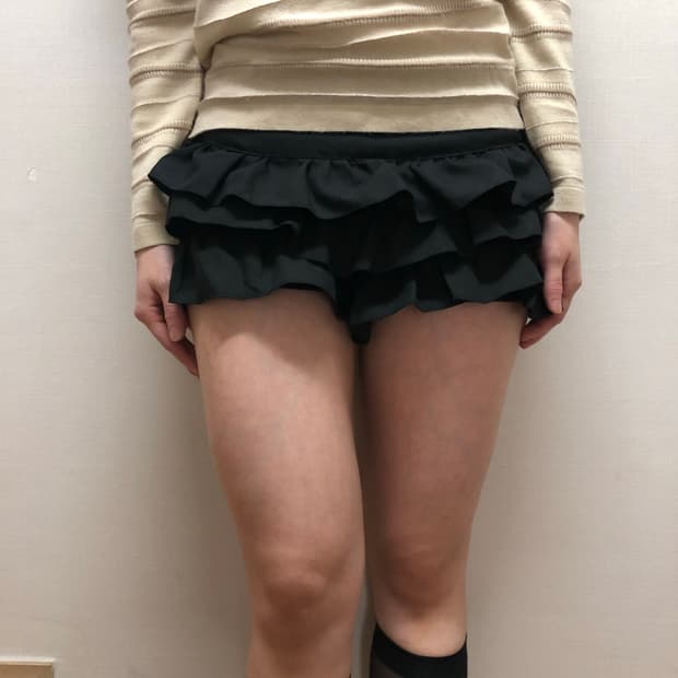 빈티지 블랙 미니 프릴 스커트