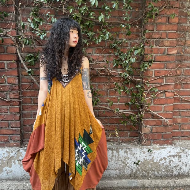 히피 에스닉 패턴 포인트 2Way 원피스