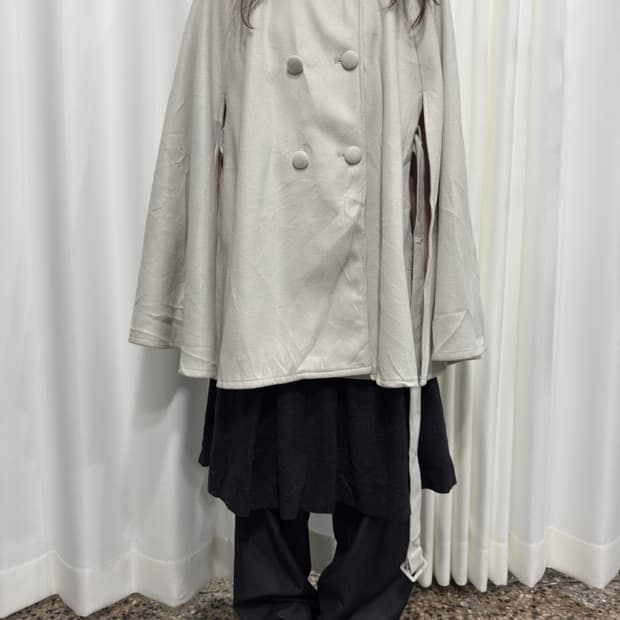 whitegray cape coat
