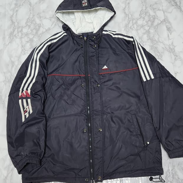 아디다스 삼선 차콜 후드 바람막이 점퍼 자켓