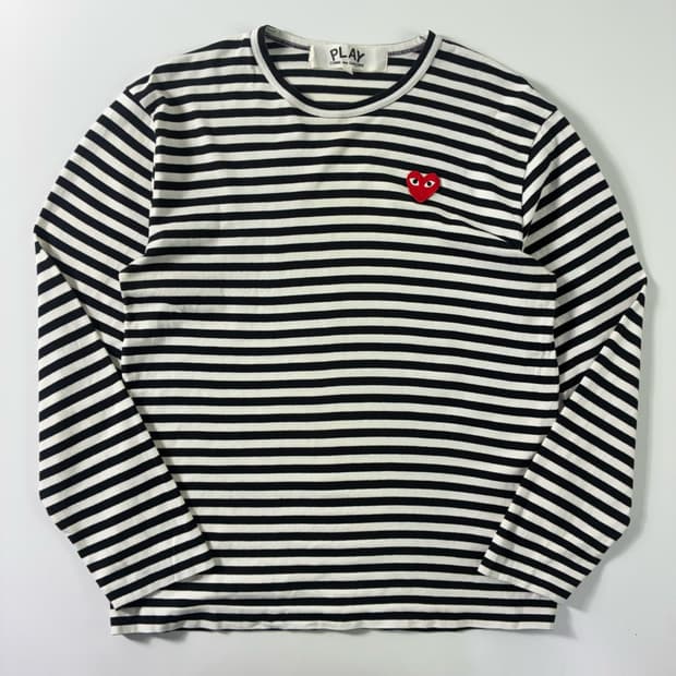 Comme des garsons  꼼데가르송 하트와펜 스트라이프 티셔츠 