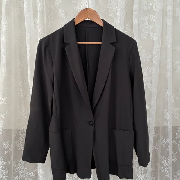 L) 마시모두띠 원버튼 코튼 블레이저 차콜