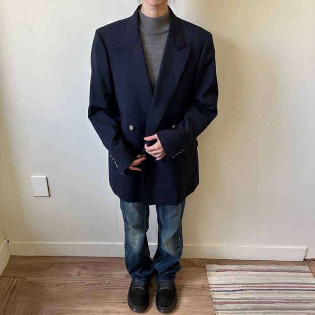 버버리 은장 더블 블레이저 자켓