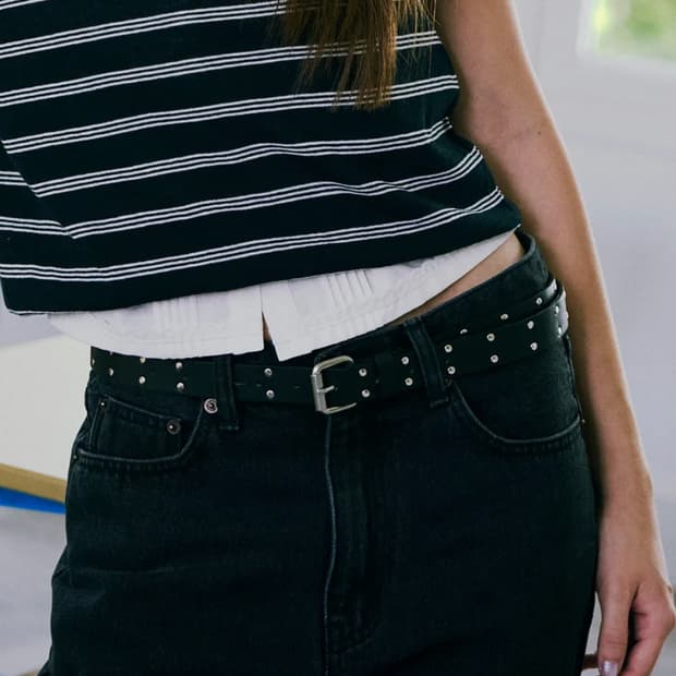 로우클래식 STUDDED LEATHER BELT 판매합니다(당일발송)
