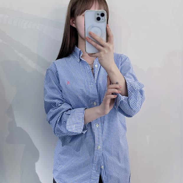 폴로랄프로렌 핑크포니 체크 셔츠