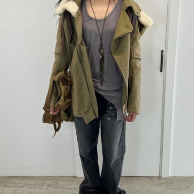 시스템 무스탕 야상 자켓 