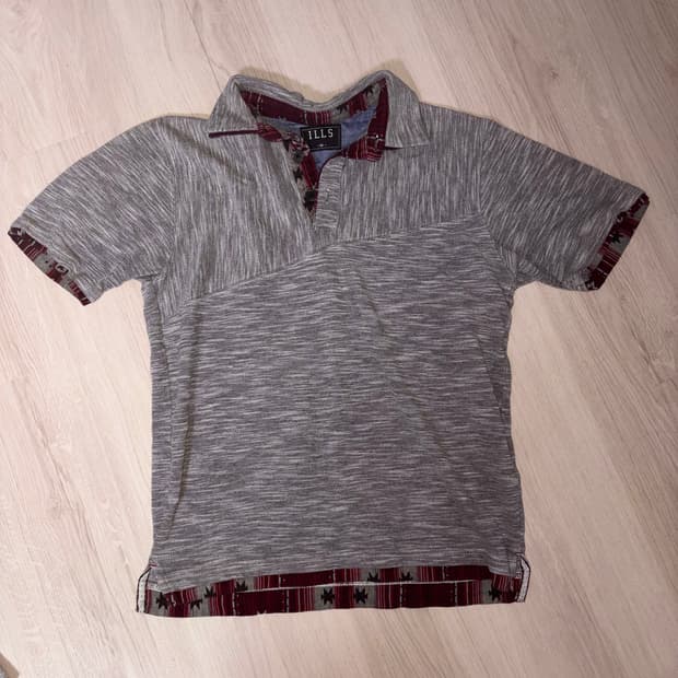 일본 빈티지 반팔 체크 그레이